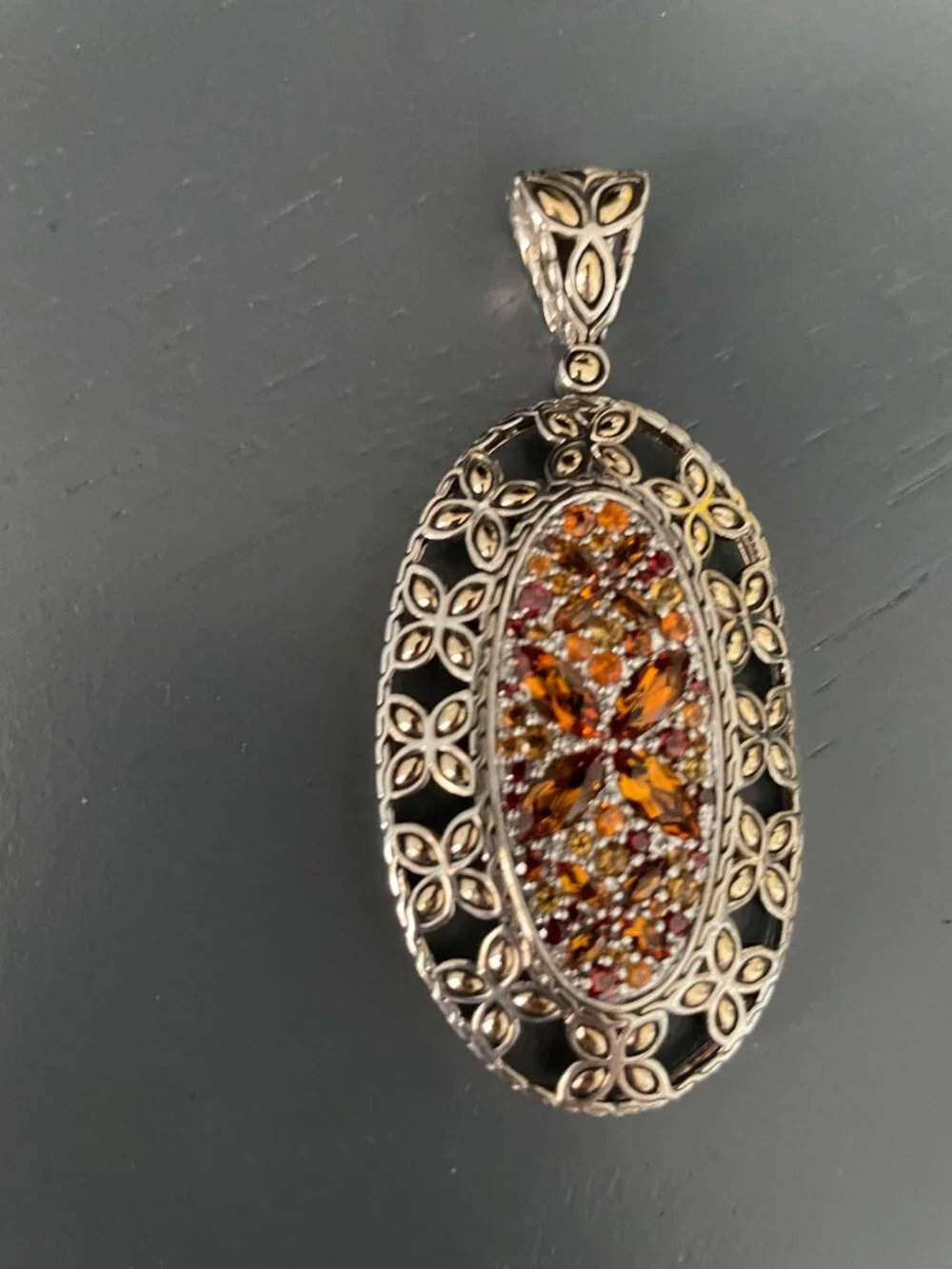 JOHN HARDY X LARGE PENDANT CITRINE 18K SBATU KAWUNG
